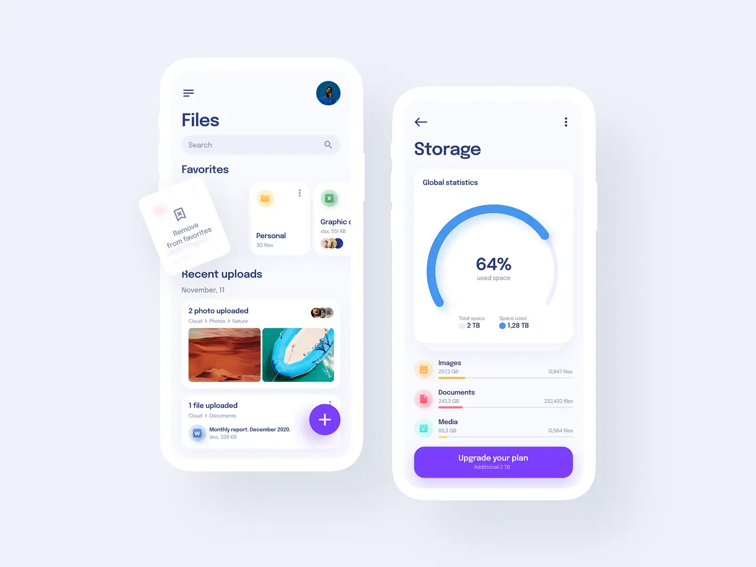 Cloud Storage Manager App UI/UX Design Concept Ramotion Agency