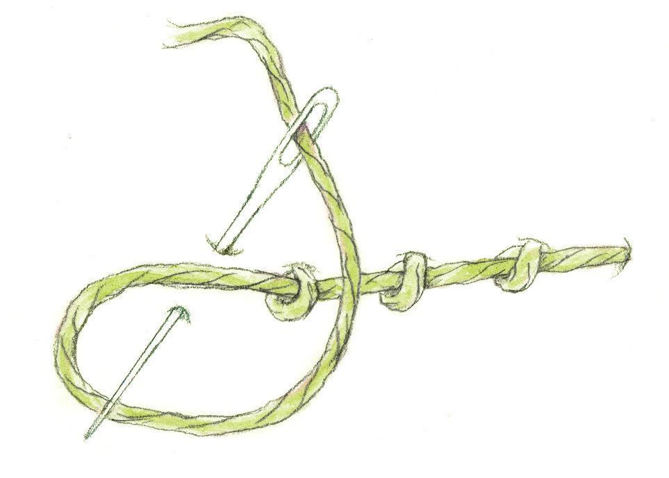 Coral knot stitch