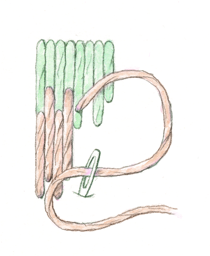 Long and short satin stitch