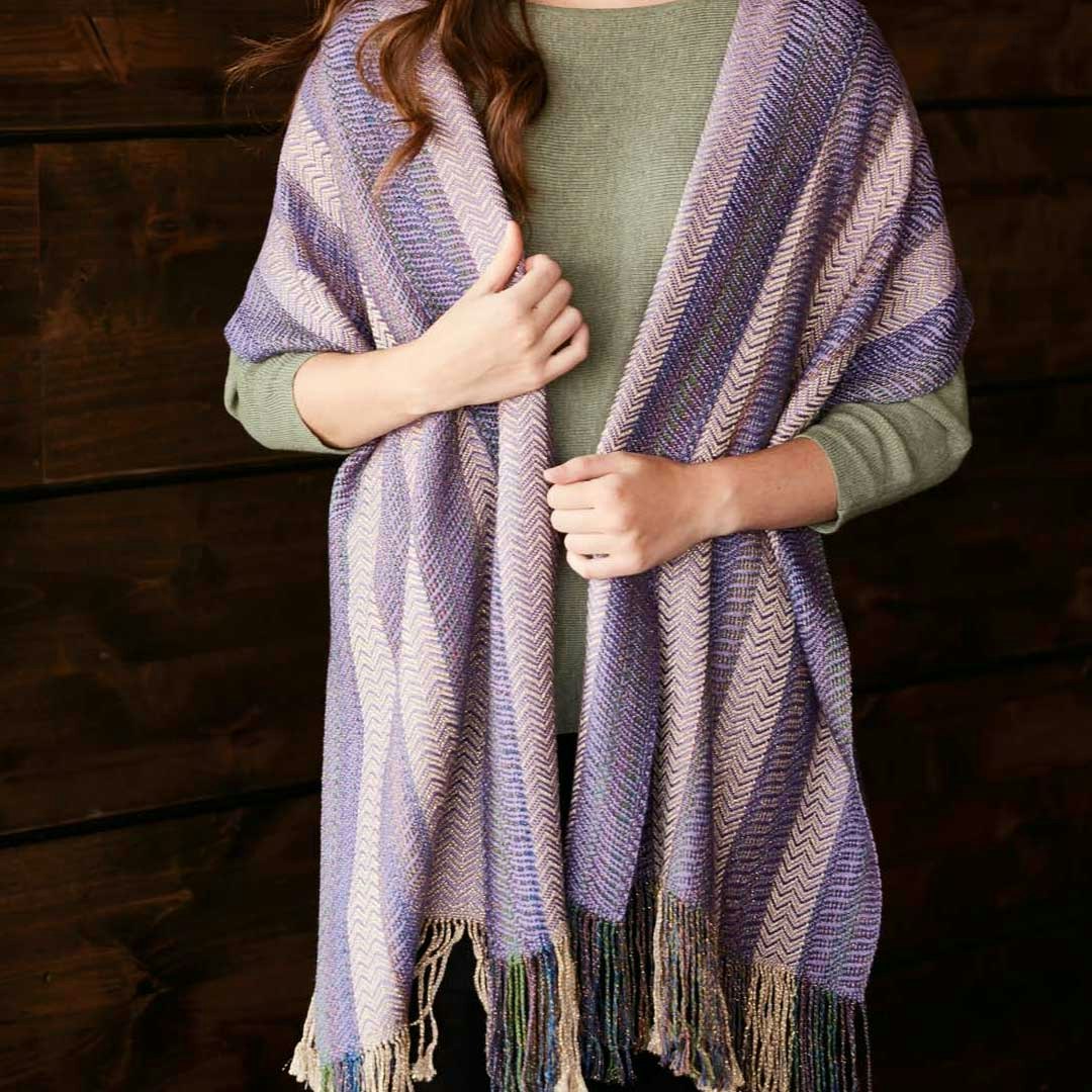 Fusion Sparkle Shawl by Nancy Dunlap from Handwoven January/February 2019