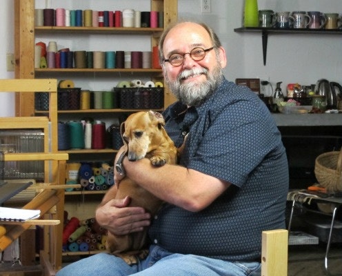 Tom Knisely with dog