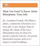 Dr. Pontell article about rhinoplasty or nose job surgery on Healthology website.