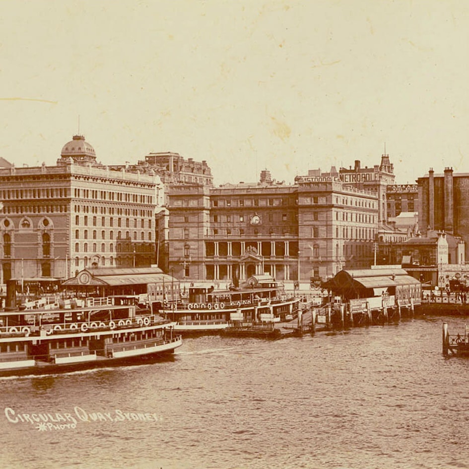 Circular Quay, Sydney [showing wharves and Alfred Street buildings] / Star Photo Co.