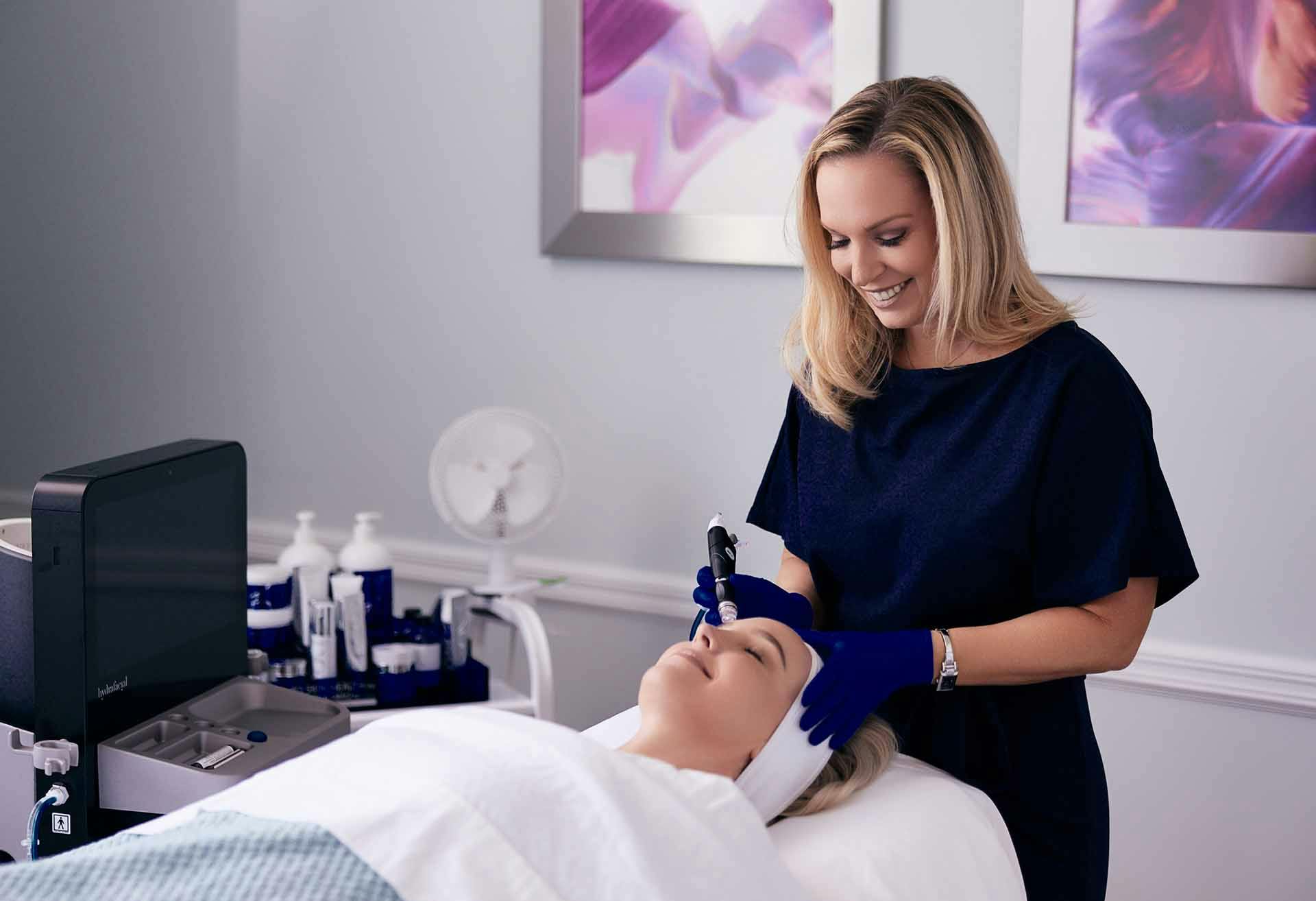 Nurse working with a patient