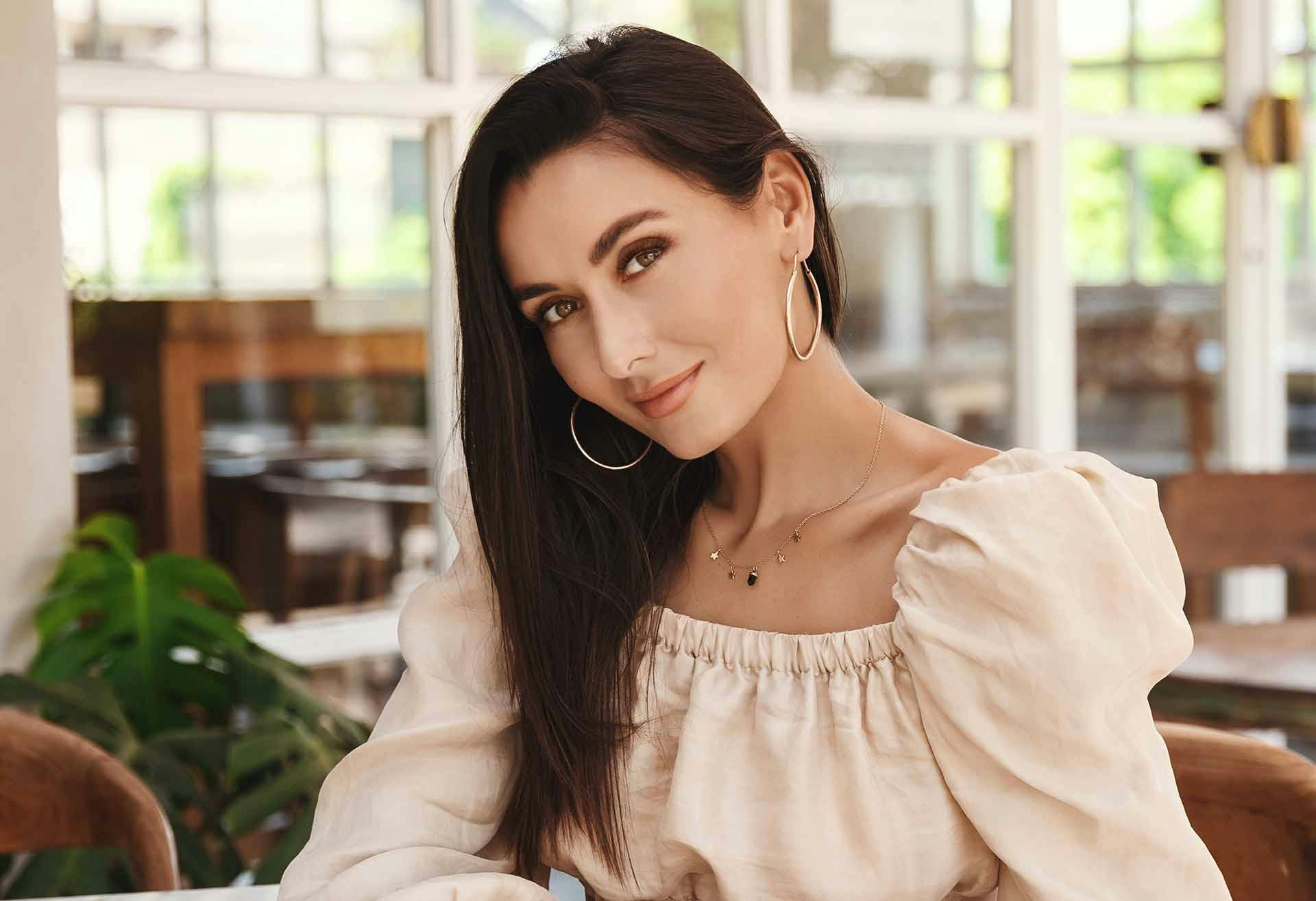 Woman with a loose top