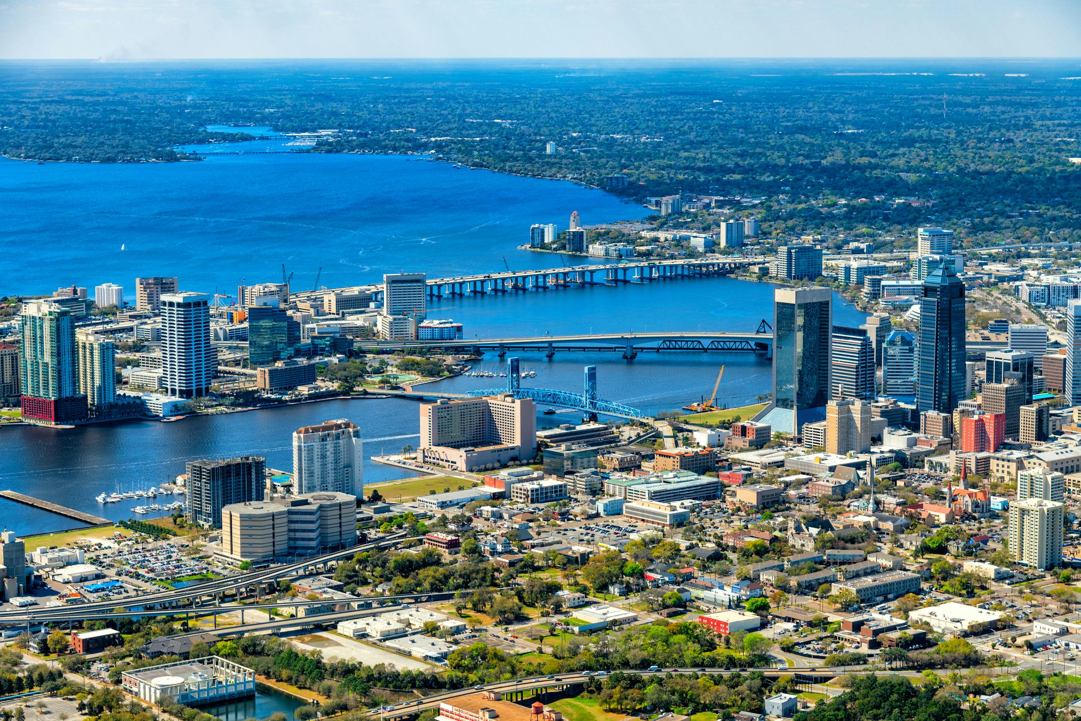 Aerial view of Facksonville, FL