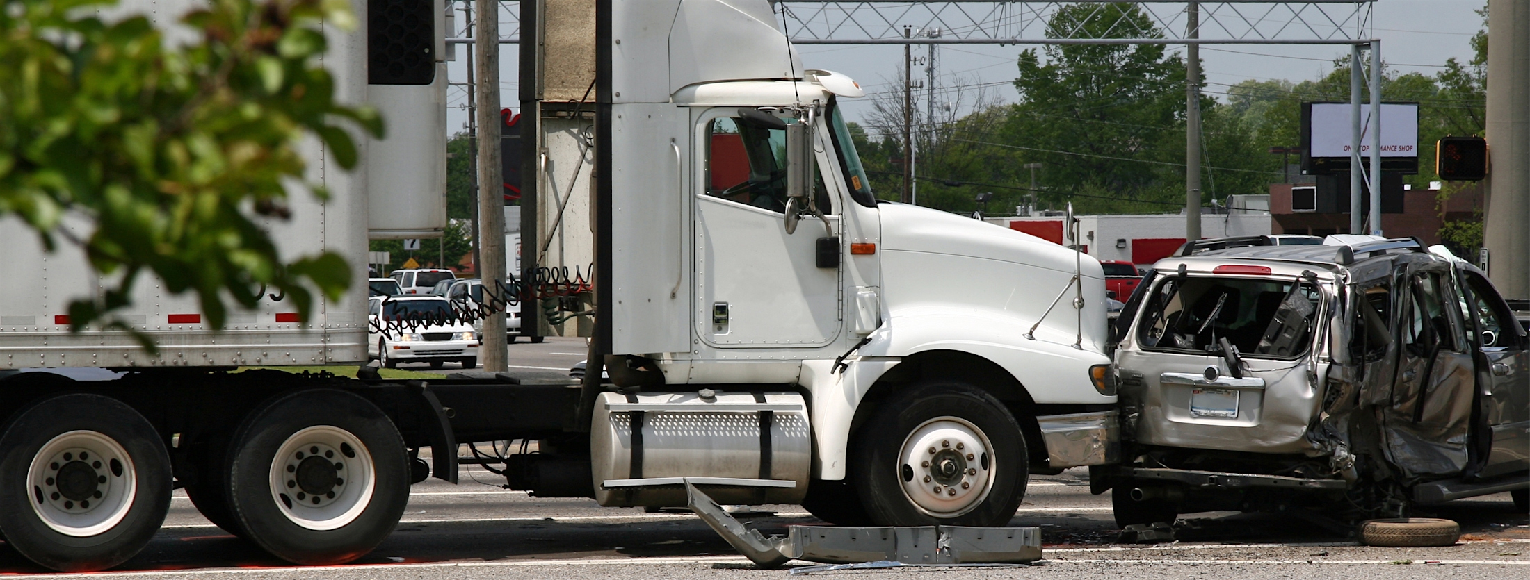 A crashed 18 wheeler