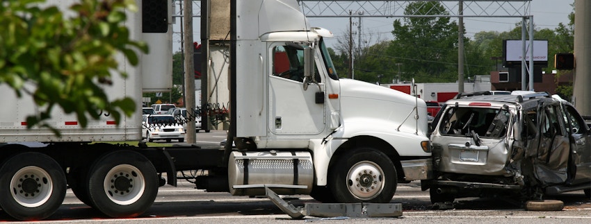 A crashed 18 wheeler