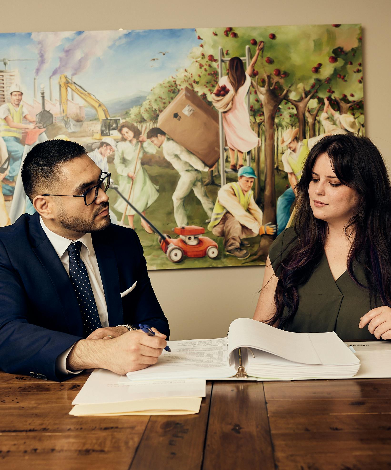 The staff at Espinoza Brock working on a case.