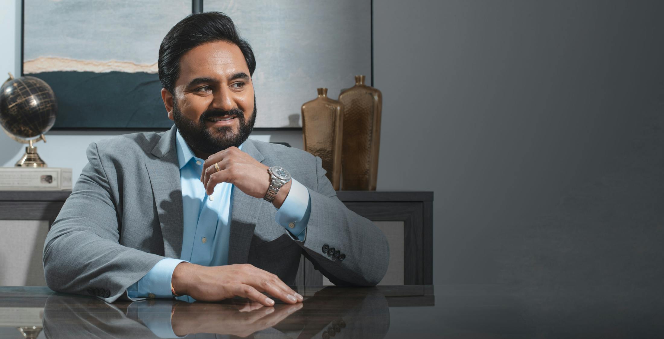 Dr. Sharma in his office in Orlando.