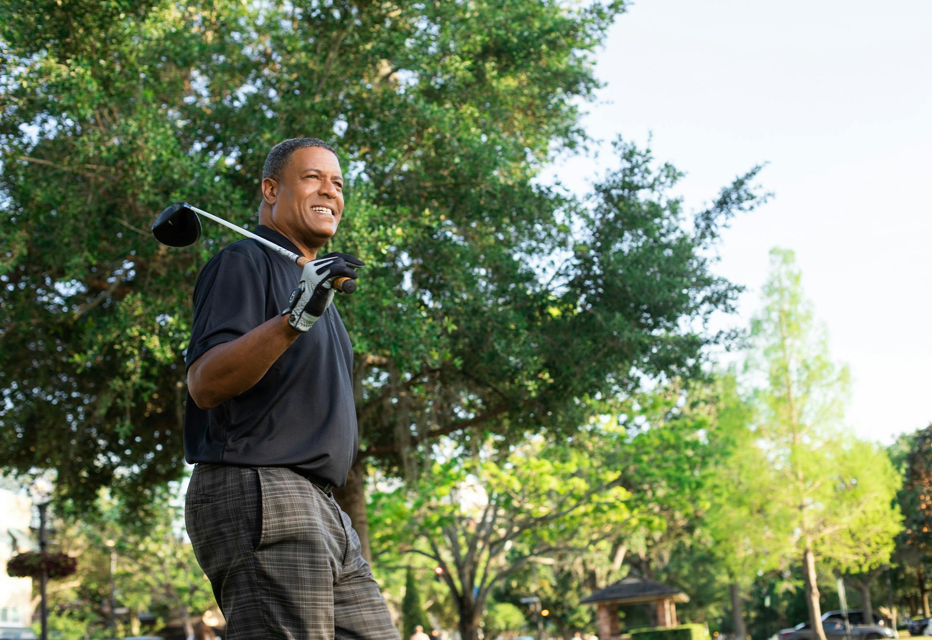 Man playing golf