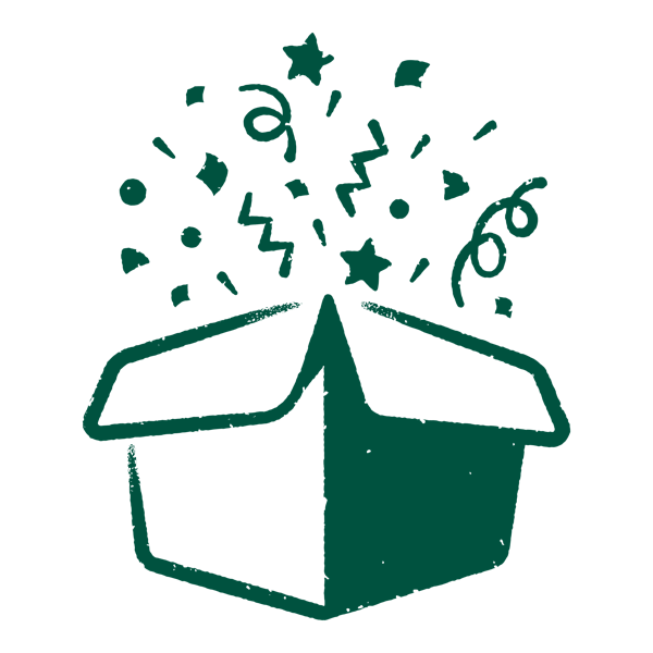Illustration of a box with graffiti popping out