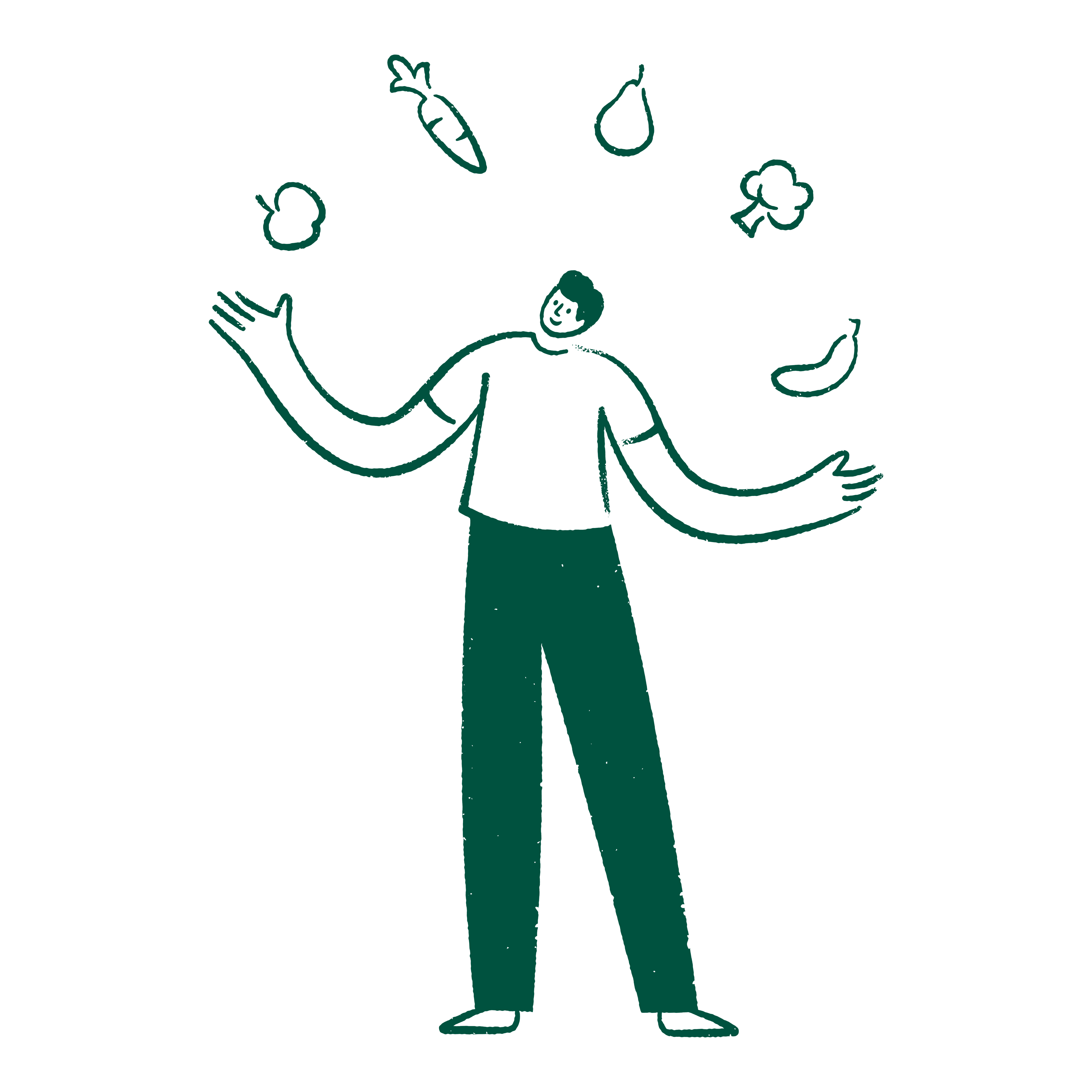 Man juggling fruits