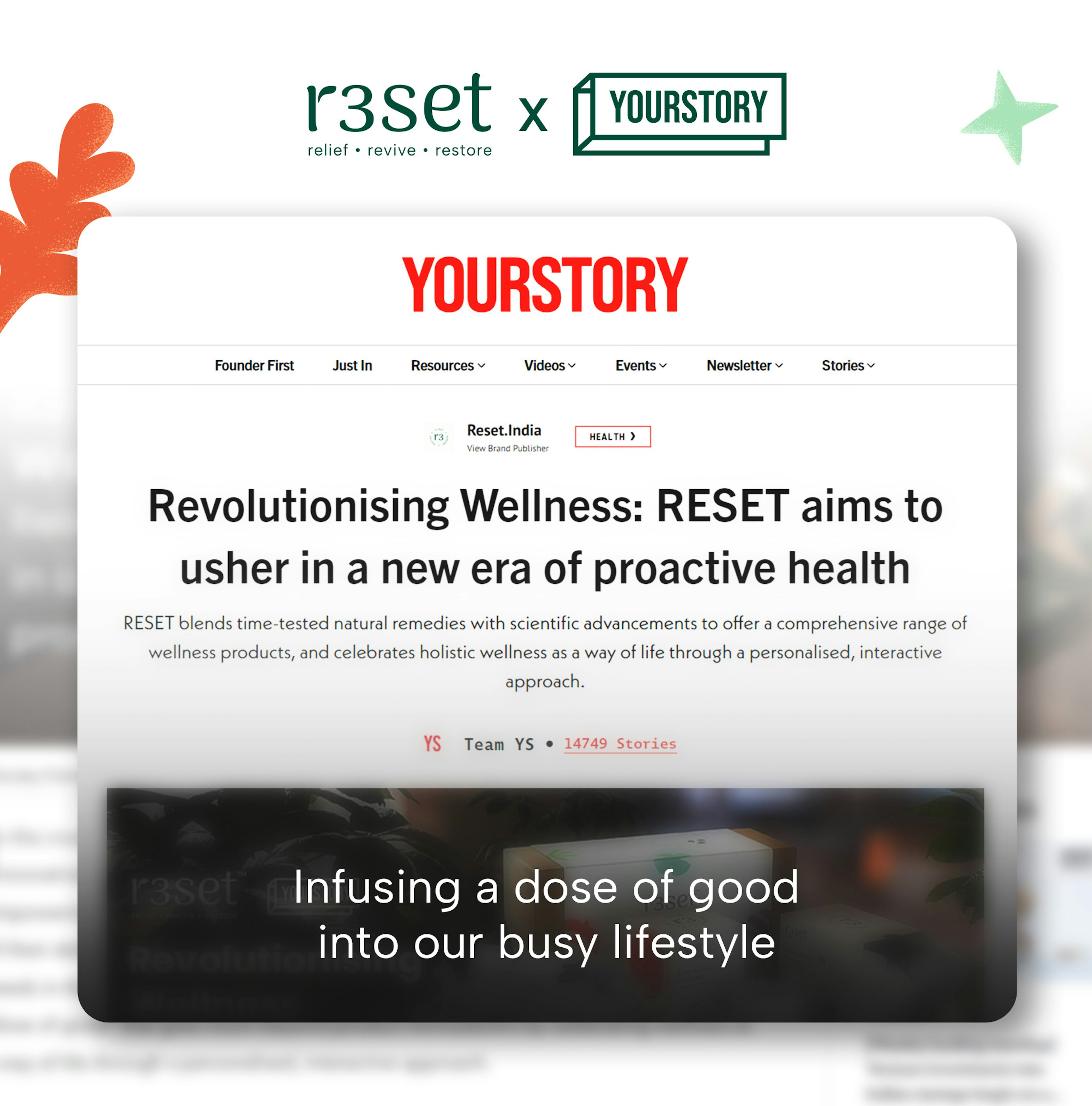 Reset article in YourStory