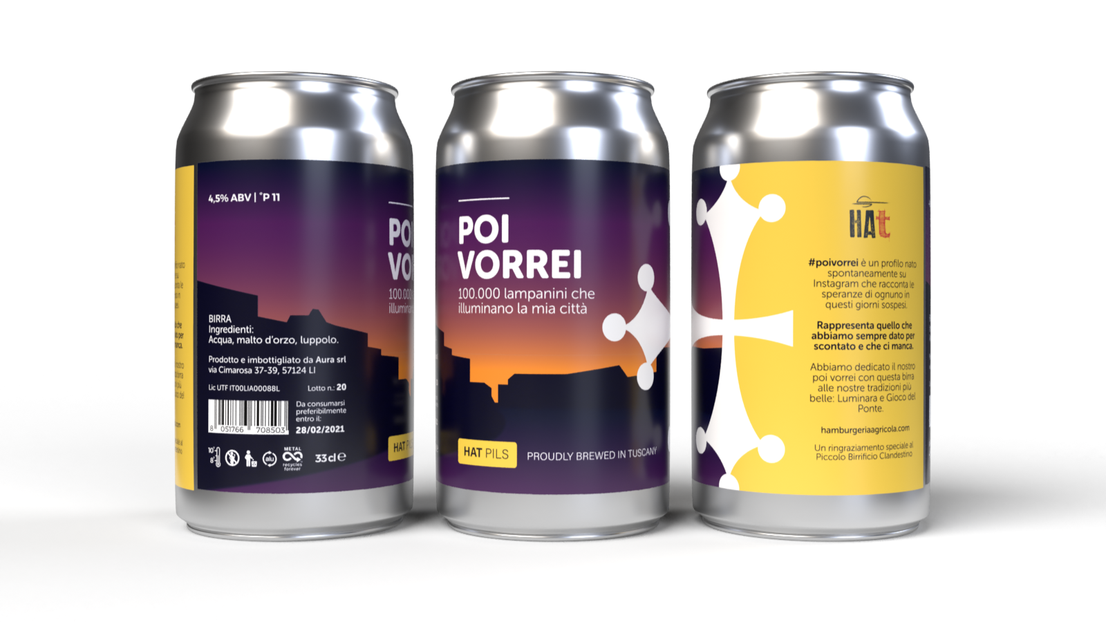 Etichetta Poi Vorrei Luminara etichetta birra commemorativa Luminara di Pisa al tramonto