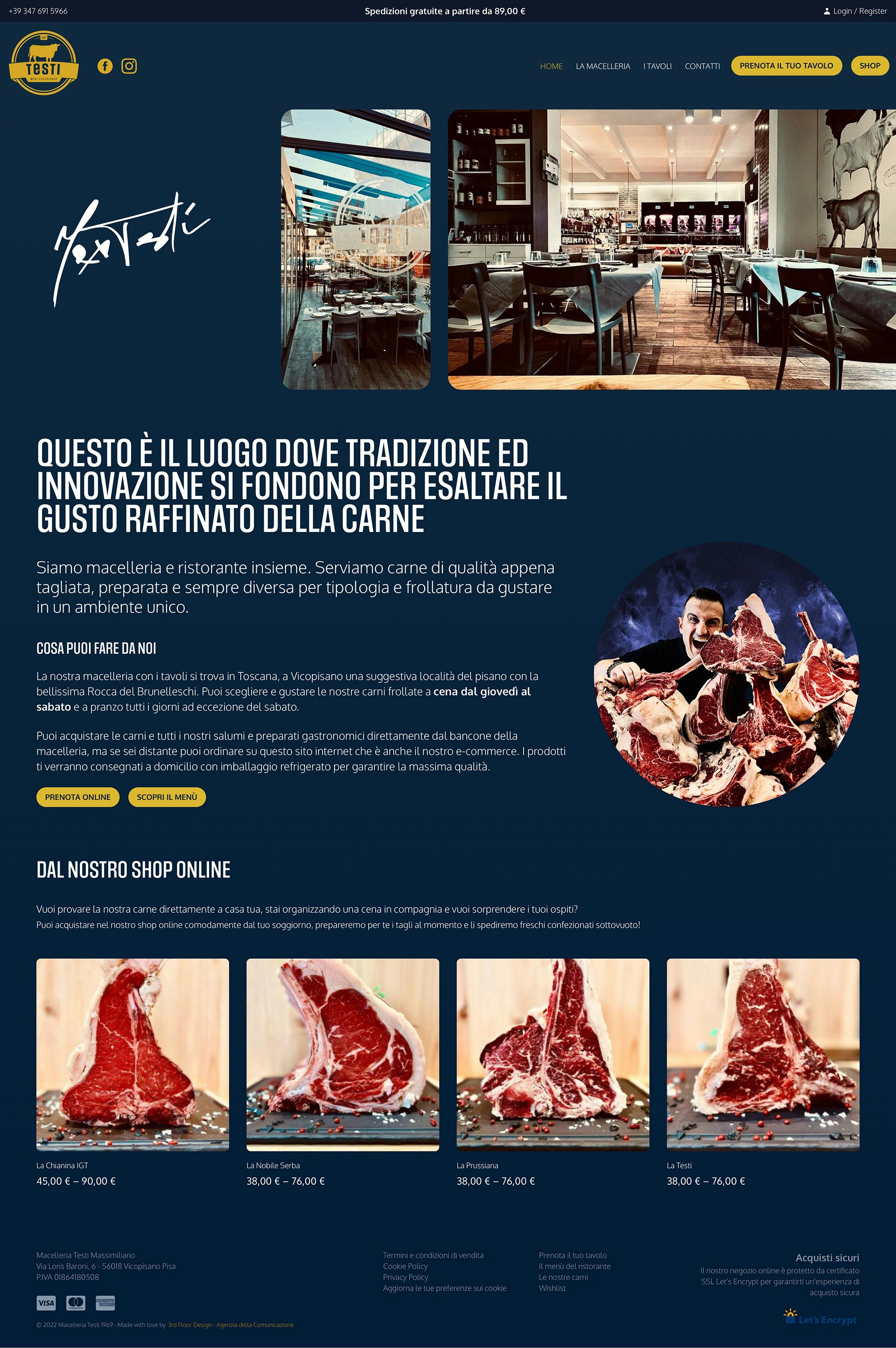 Sito web macelleria Testi1961.it home page