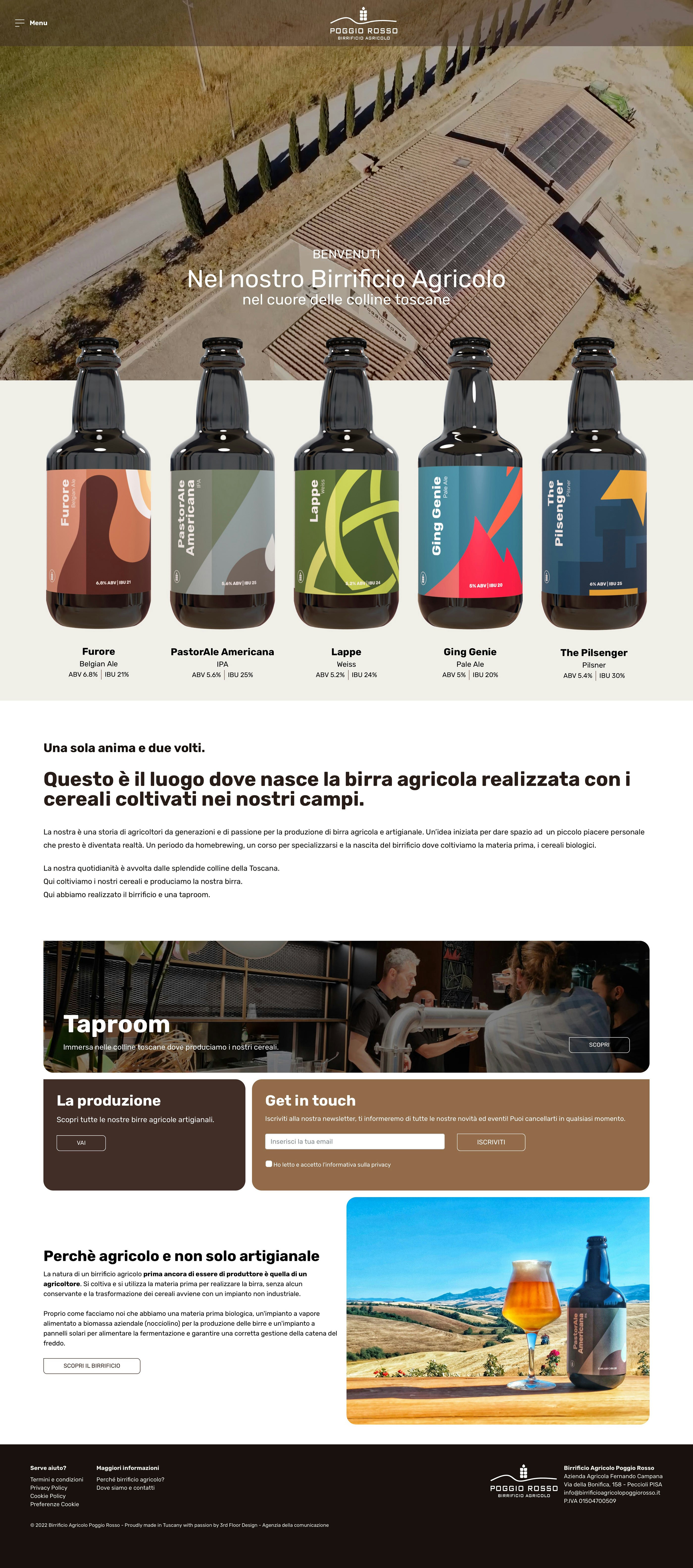 Sito web Birrificio Poggio Rosso - homepage