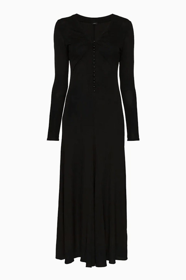 Trend alert — long black dress with long sleeves