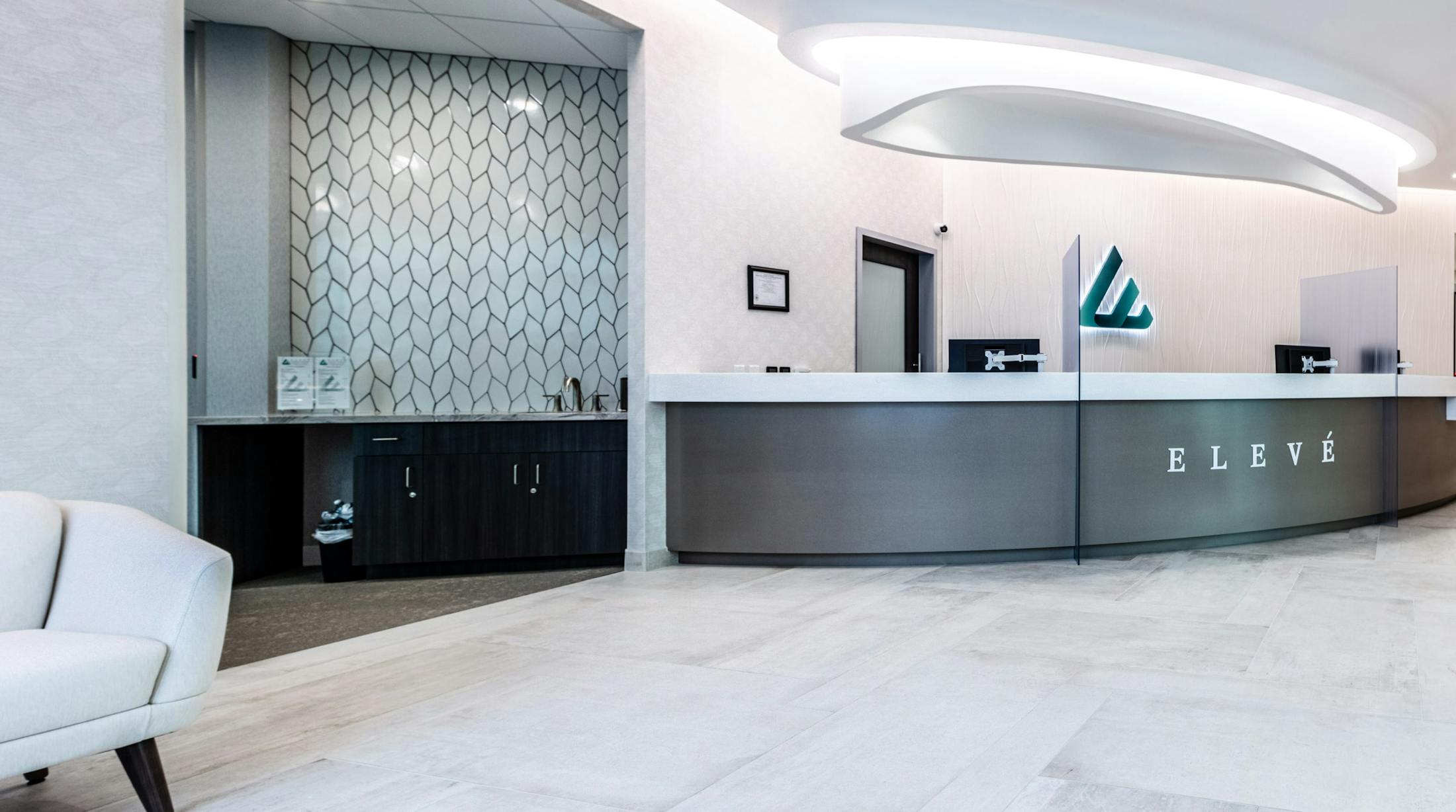 Reception area at Eleve Medspa