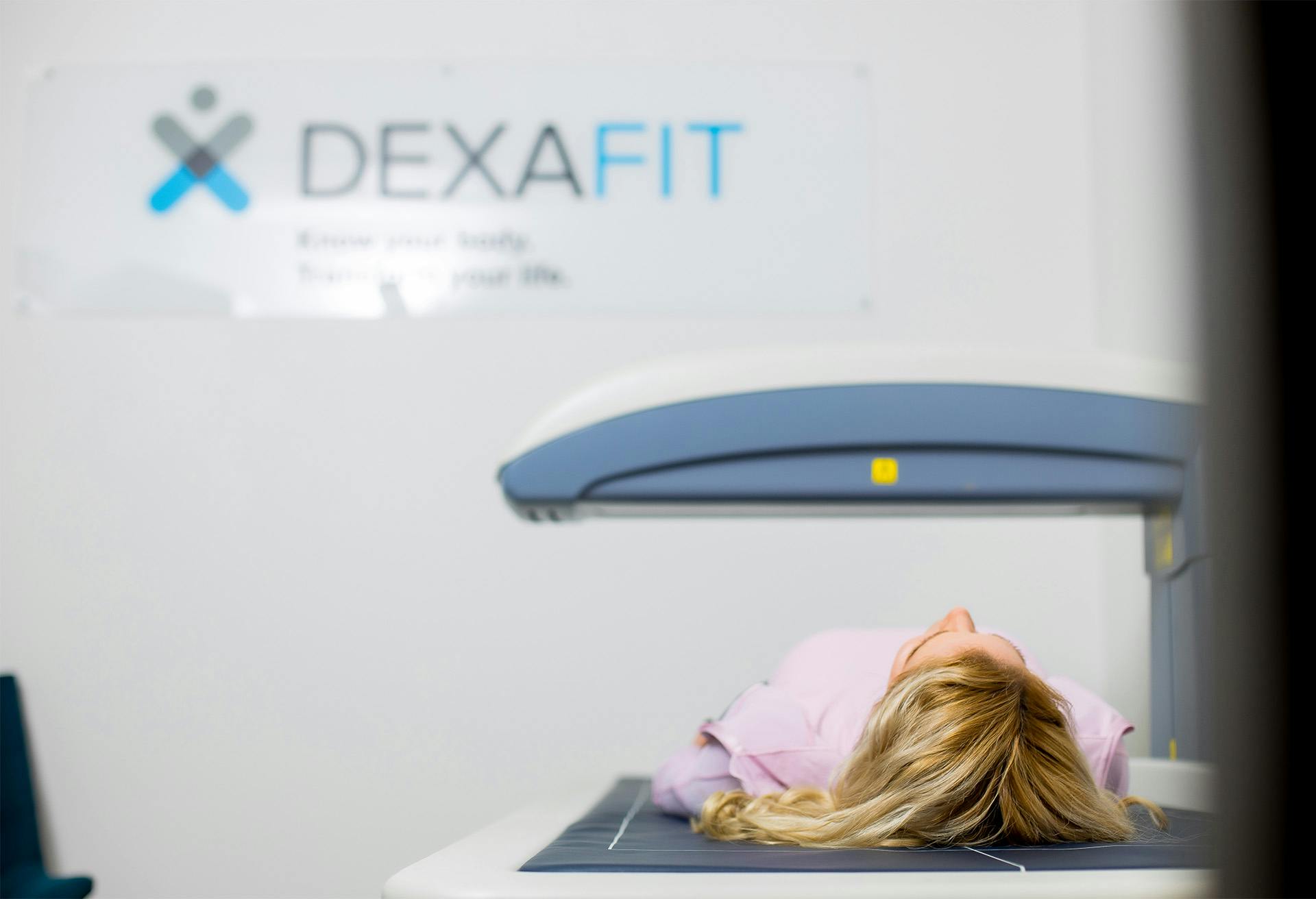 Woman in a scanning machine