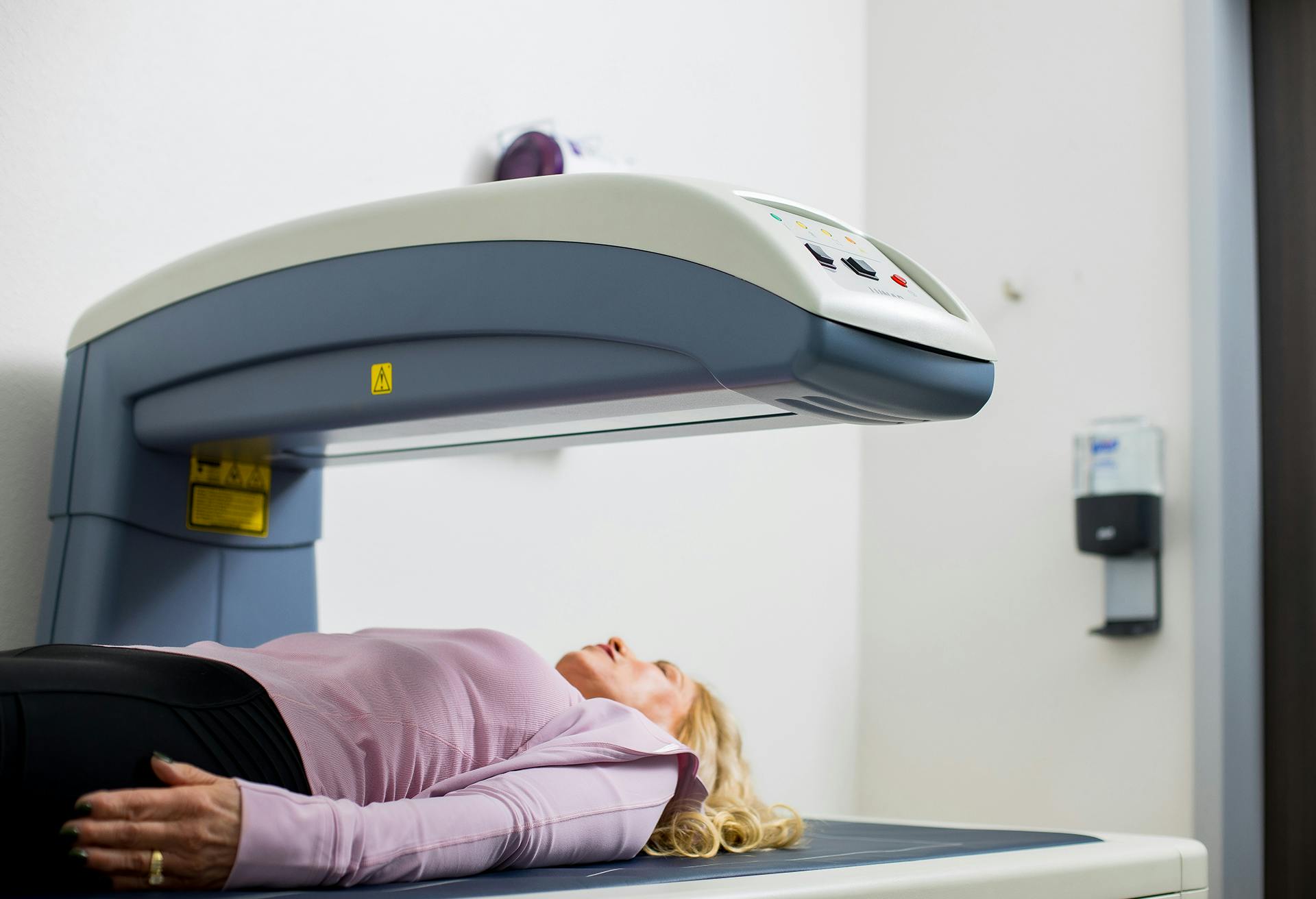 Woman in a scanning machine