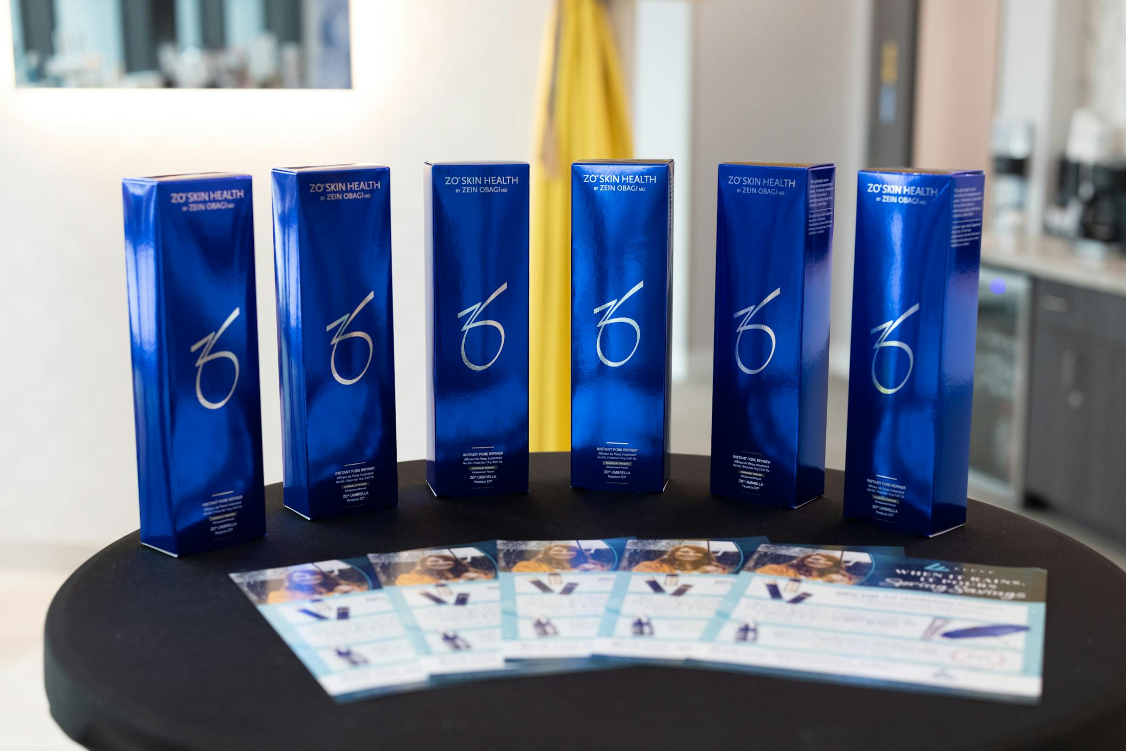 A display of ZO Skin Health products