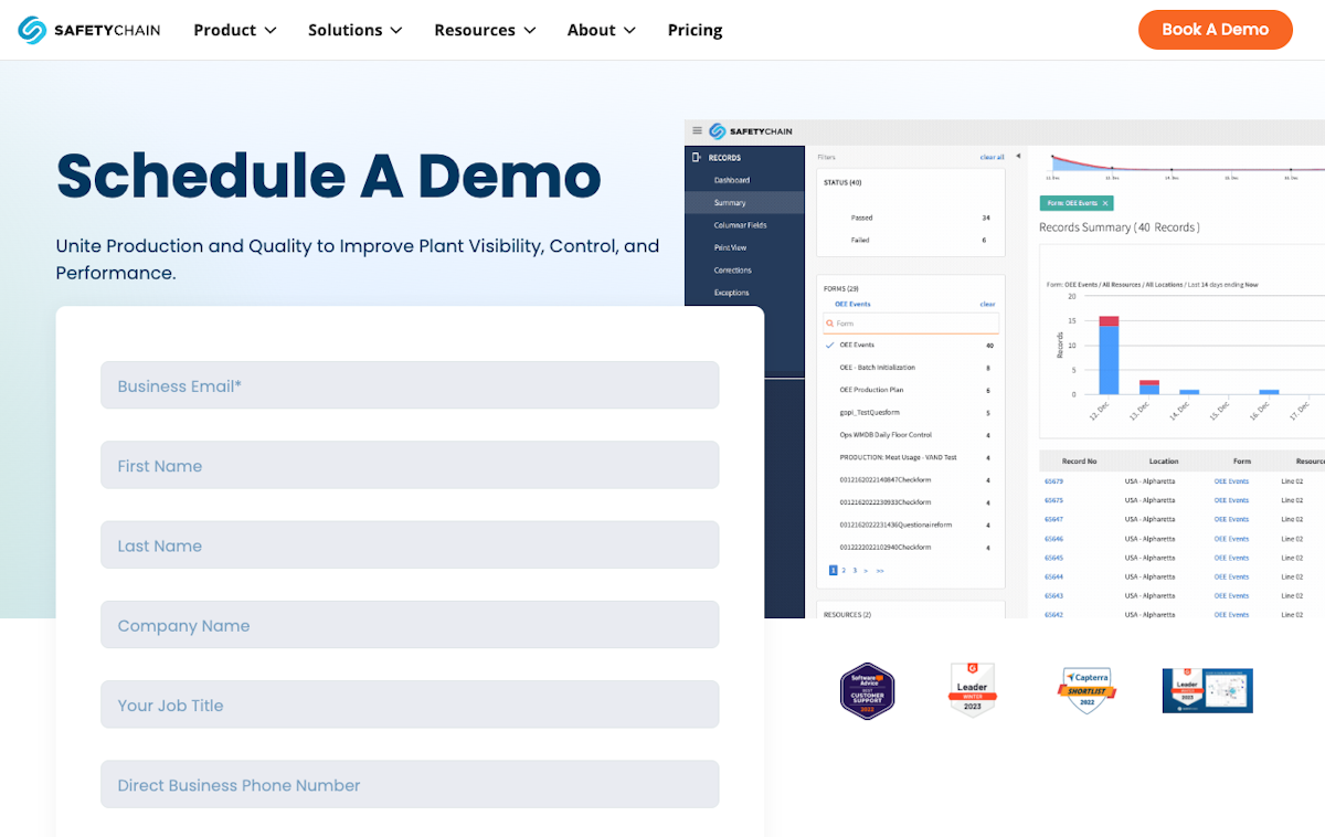 Book a Demo Today SafetyChain