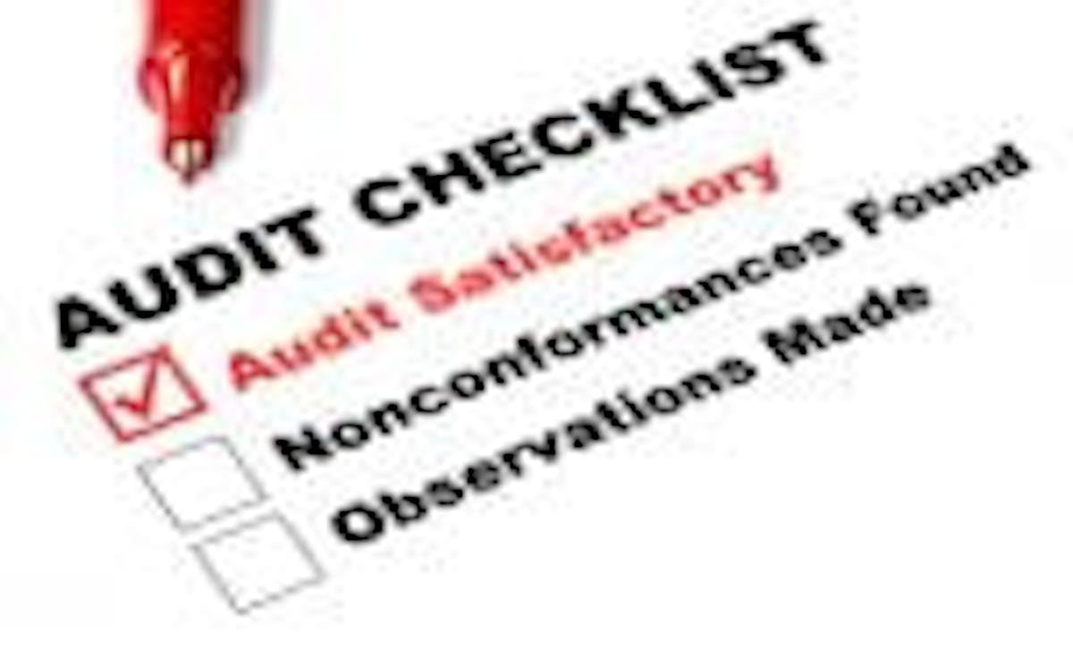 audit checklist with items marked off