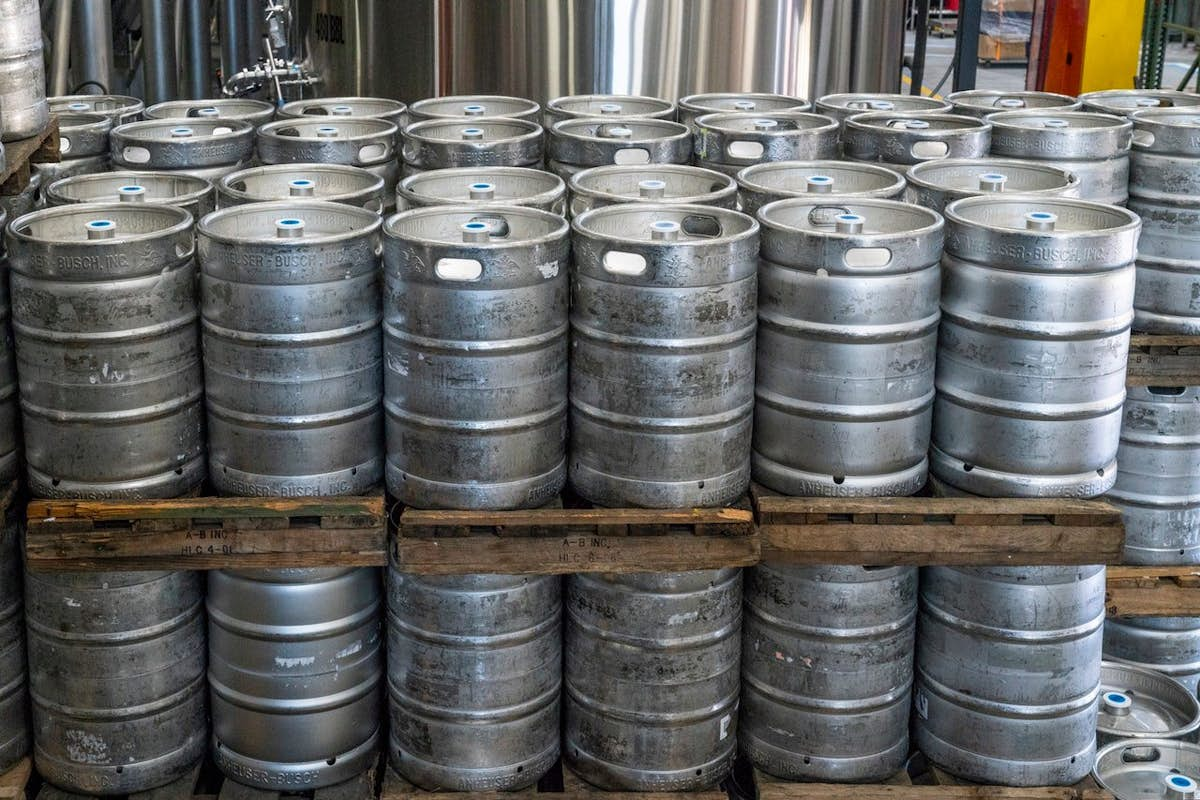 Stacks of kegs