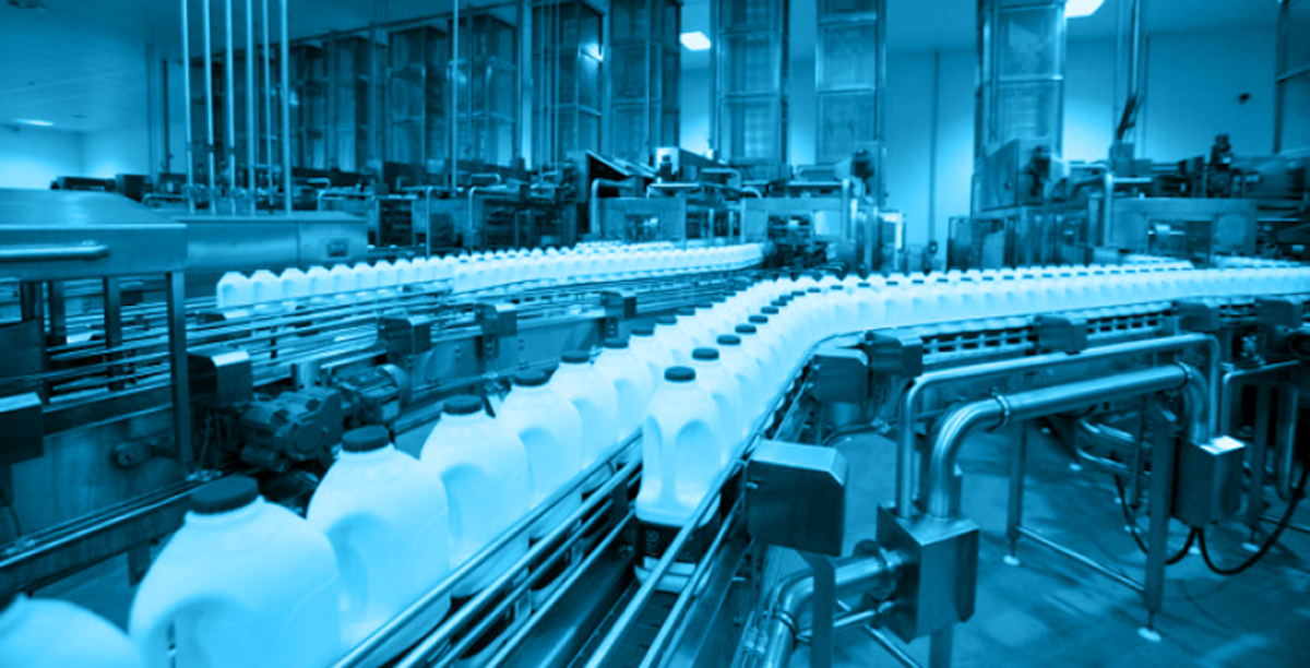 a milk production line