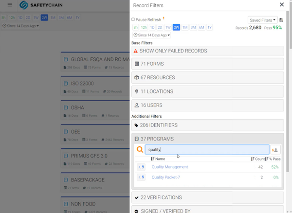 Quality management programs open in SafetyChain