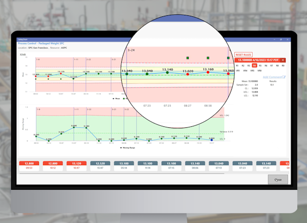 Laptop open to a quality chart in SafetyChain