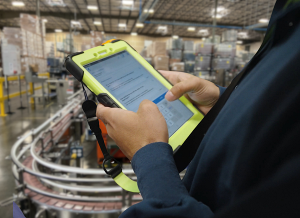 manufacturing plant using SafetyChain on a tablet