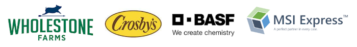 Wholestone Farms, Crosby's, BASF, and MSI Express logos