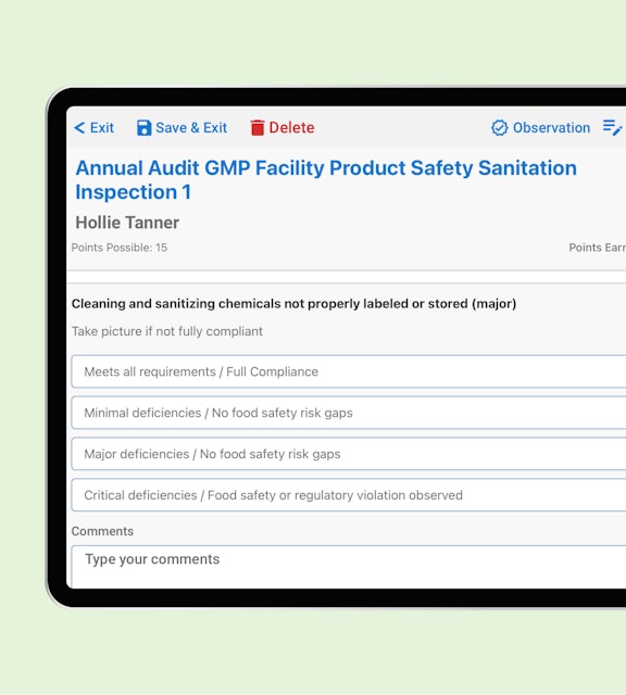 Food Safety Programs: Annual Audit GMP Facility Product Safety Sanitation Inspection