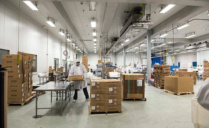 Inside one of Beaver Street Fisheries warehouse