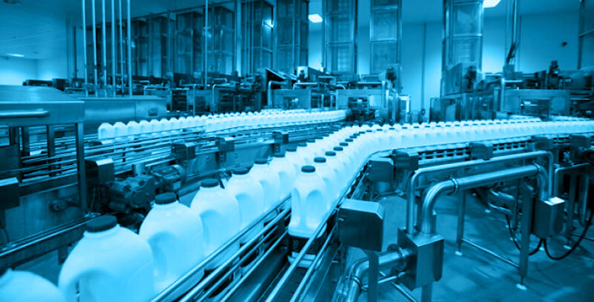 a milk production line