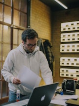 Person working with papers