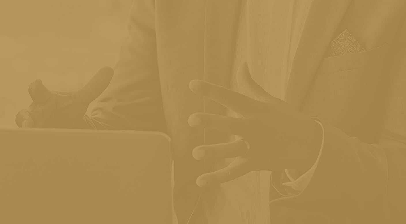 Background image of man talking to his computer