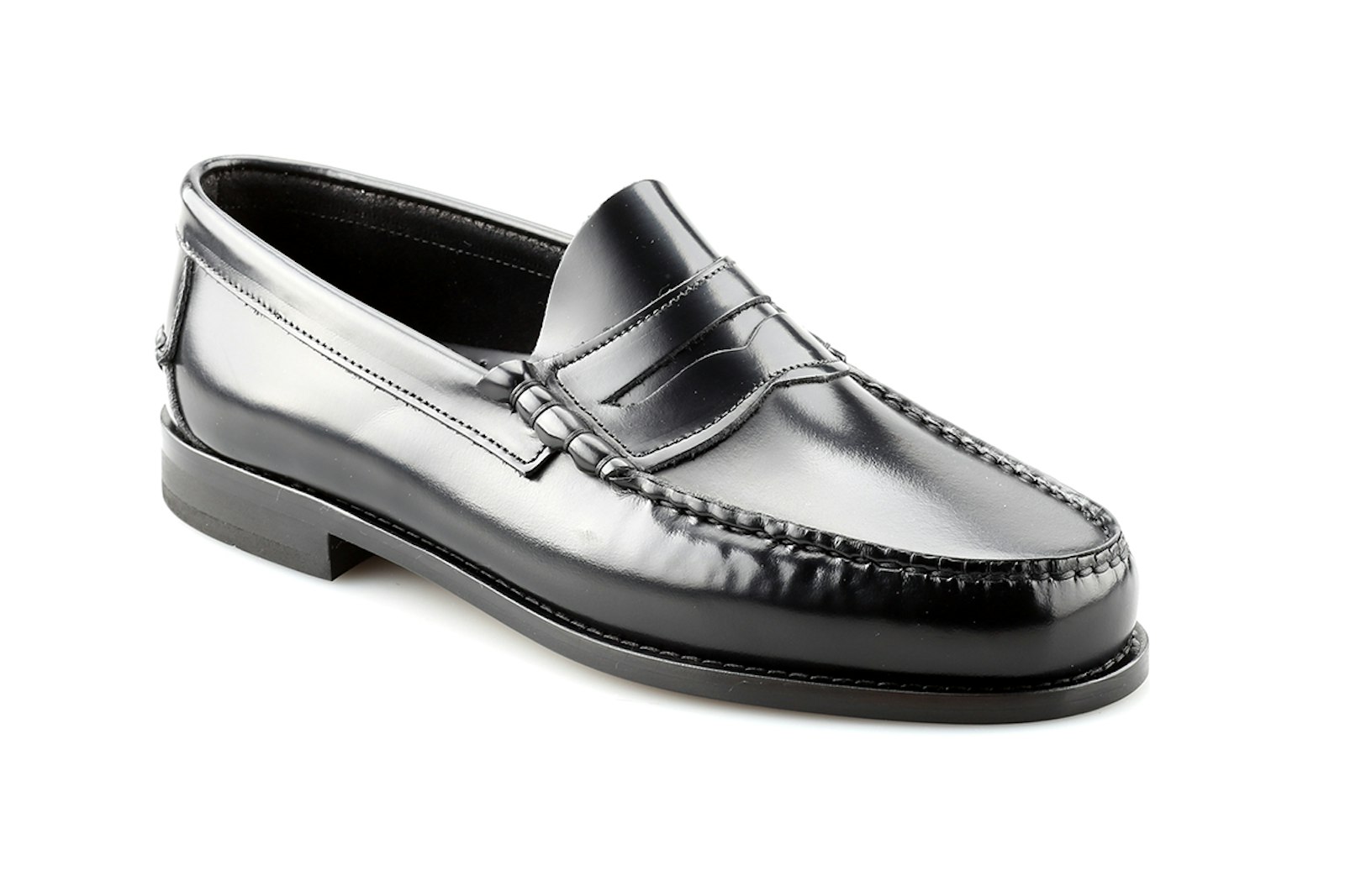 mocassino college Lepori collezione donna colore nero. Scarpa vista di profilo.