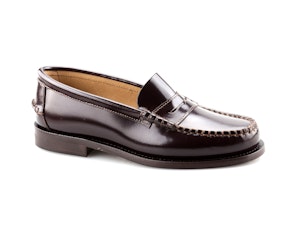 mocassino college Lepori collezione donna colore bordeaux, scarpa vista di profilo