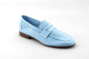 Dana mocassino Lepori collezione donna colore celeste scarpa singola