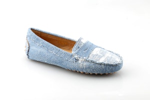 mocassino lepori Paolo collezione donna colore azzurro scarpa singola