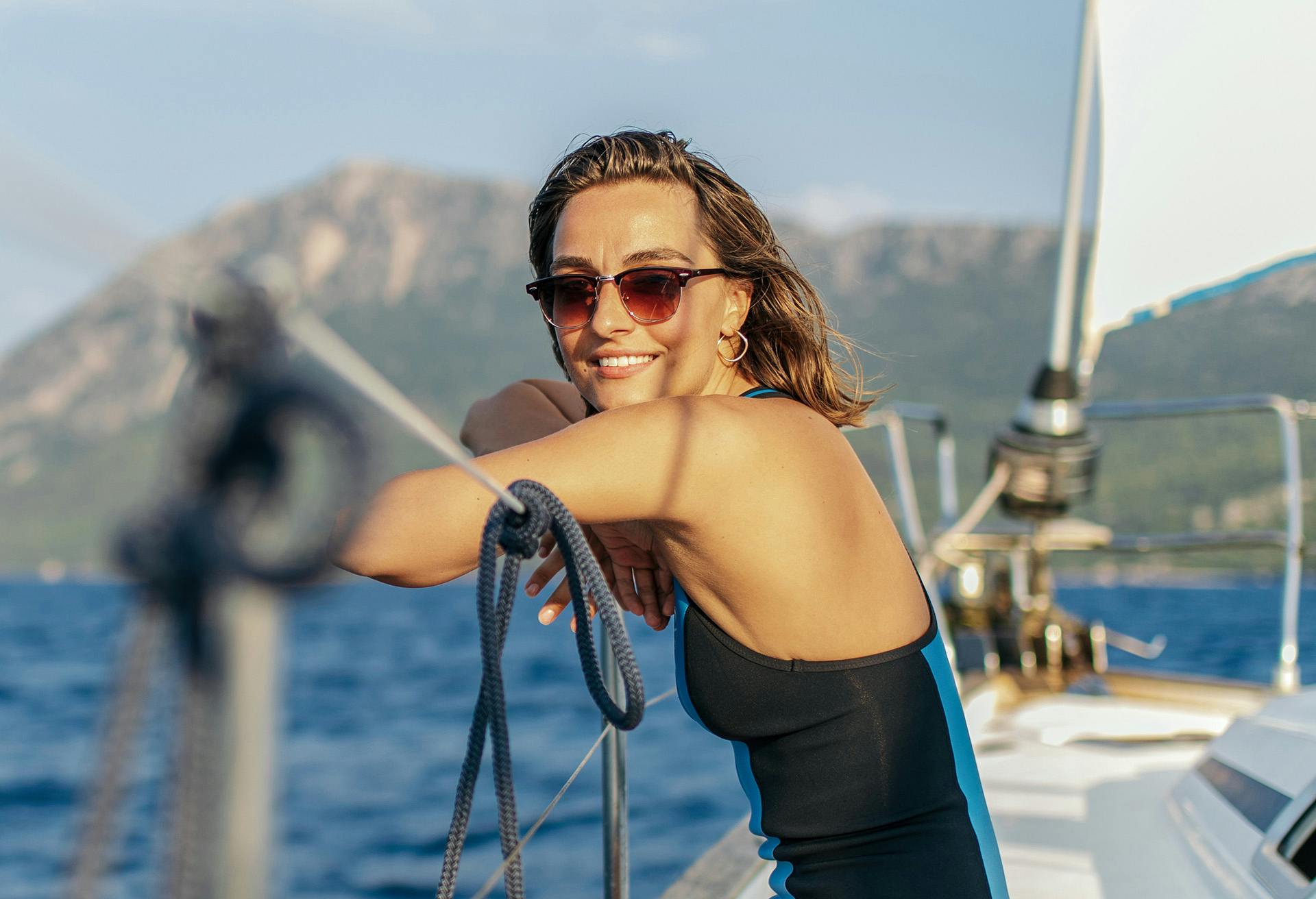 Woman on a boat