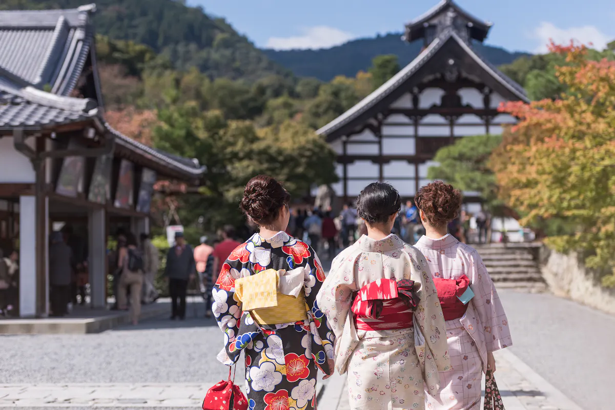 Kimono and Tenryuji Temple Kimono and Tenryuji Temple