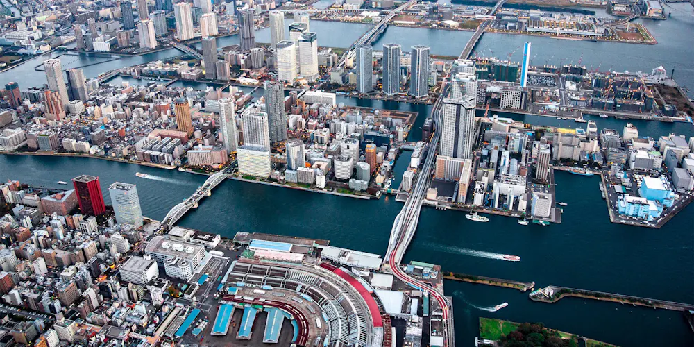 Kachidoki Bridge Aerial View
