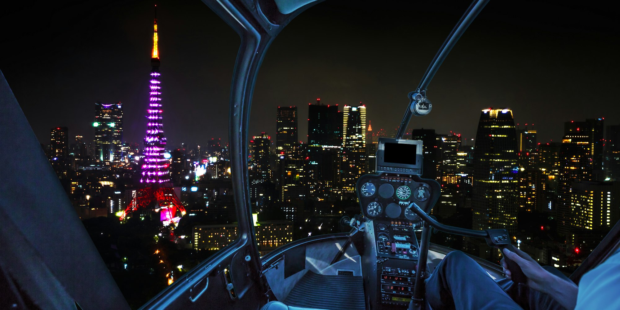 Tokyo Night Helicopter Tour Over Sparkling City Landscapes - Trip To Japan