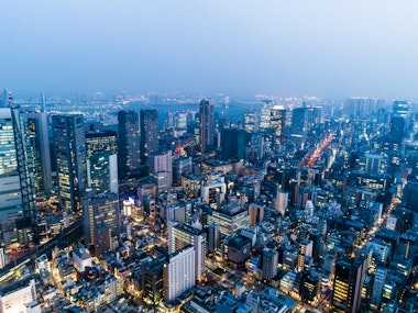 Roppongi Night Aerial View