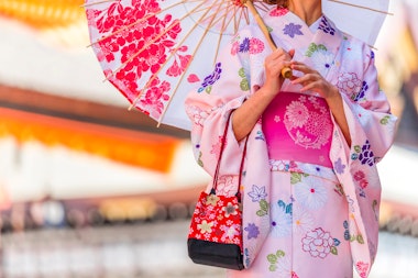 Lady wearing kimono