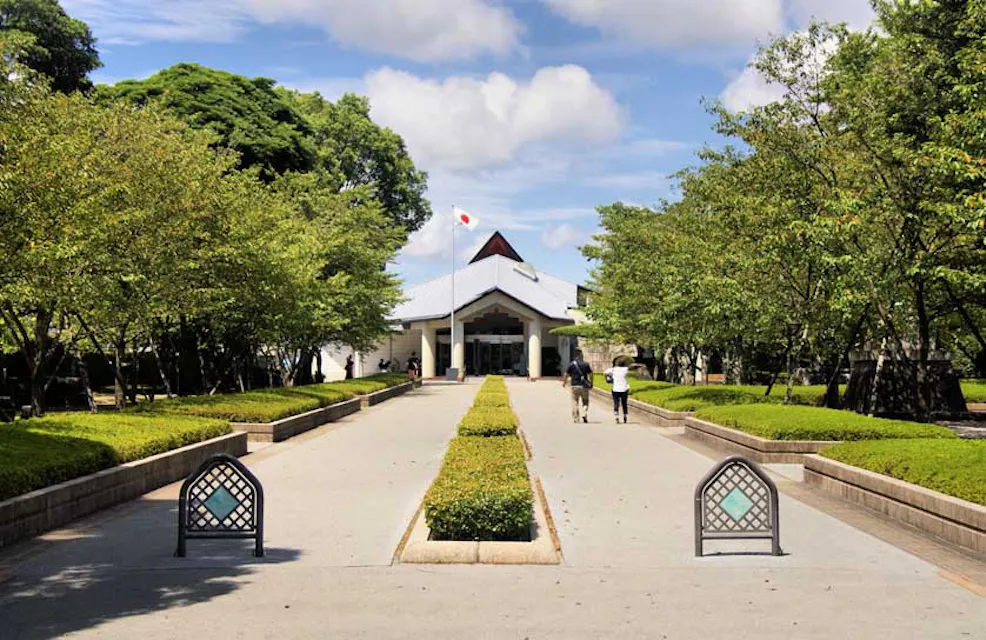 Visitors exploring war artifacts at the Chiran Peace Museum in Japan